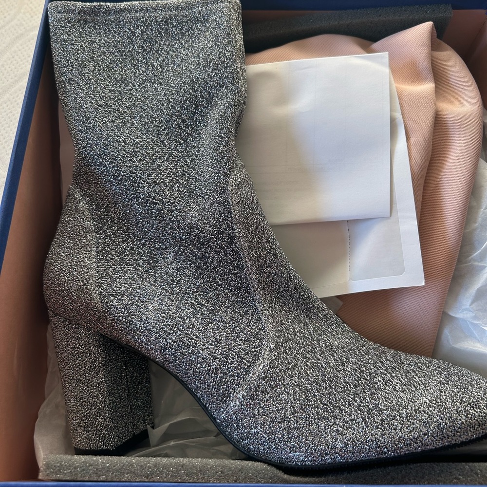 Brand NEW Stuart Weiztman Glittery Boots Size 10.5